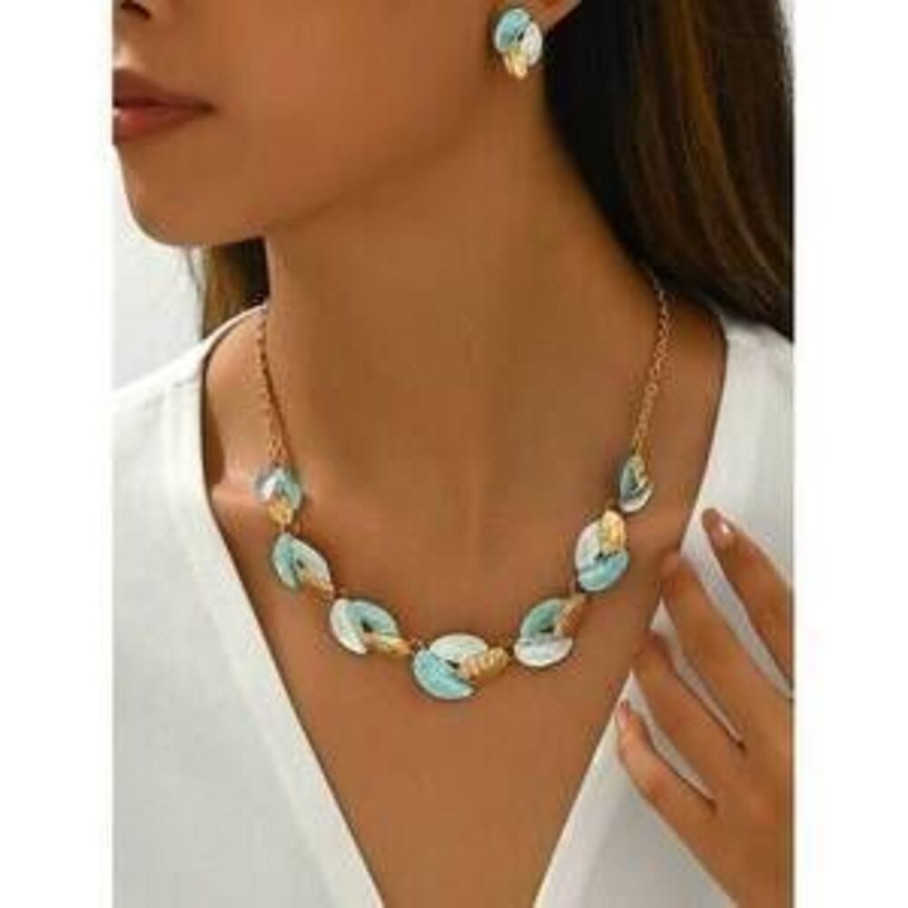 Necklace Leaf Designed Alloy Earrings Fashion Dainty